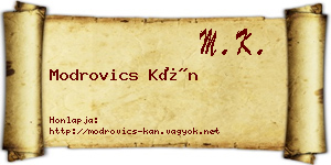 Modrovics Kán névjegykártya